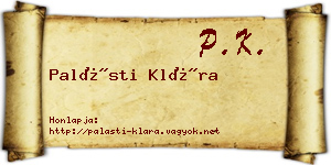 Palásti Klára névjegykártya
