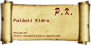 Palásti Klára névjegykártya
