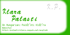 klara palasti business card